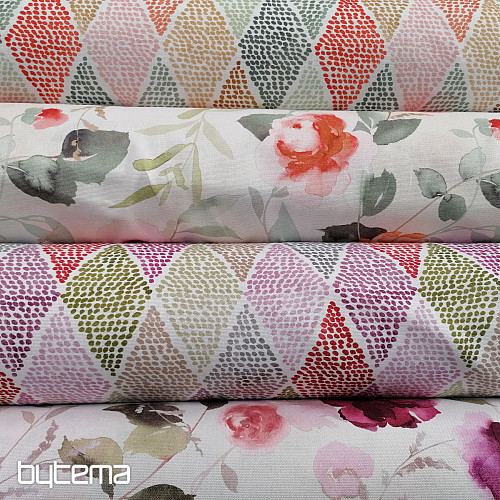 Tessuto decorativo RHOMBODE rosa-verde