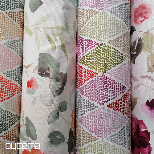 Tessuto decorativo RHOMBODE rosa-verde