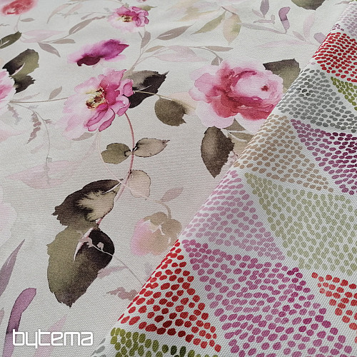 Tessuto decorativo RHOMBODE rosa-verde