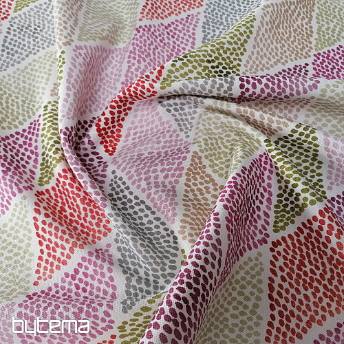 Tessuto decorativo RHOMBODE rosa-verde