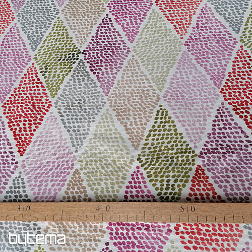 Tessuto decorativo RHOMBODE rosa-verde