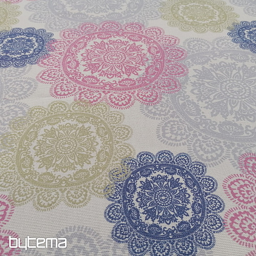 Tessuto decorativo MANDALA rosa-grigio