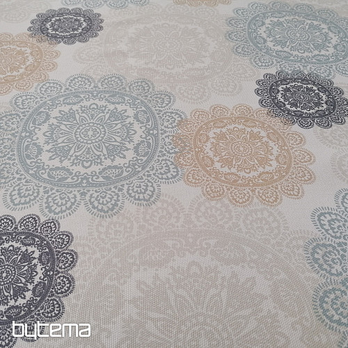 Tessuto decorativo MANDALA grigio-beige