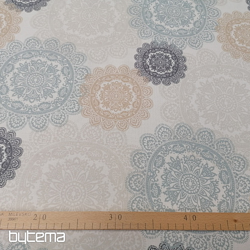 Tessuto decorativo MANDALA grigio-beige