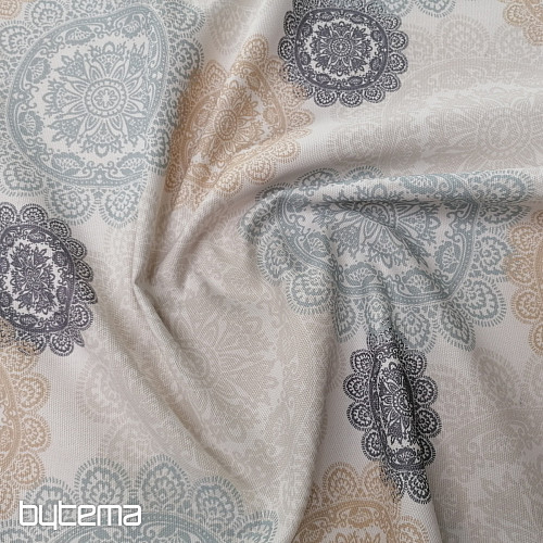 Tessuto decorativo MANDALA grigio-beige