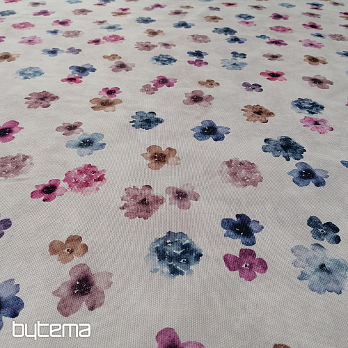 Tessuto decorativo FIORI viola-blu