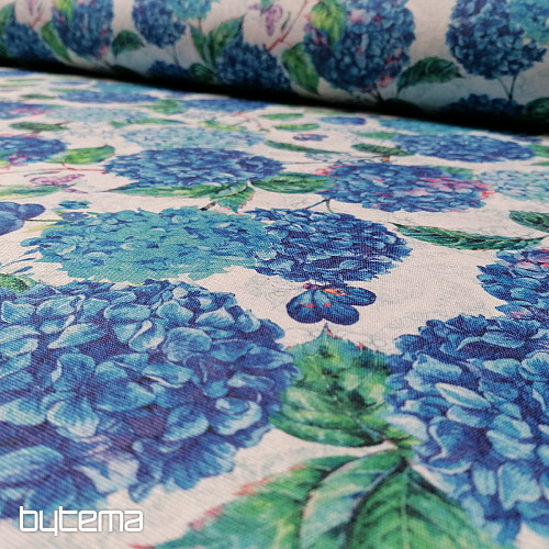 Tessuto decorativo ortensie blu
