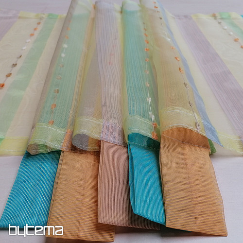 Tenda in vetro colorato - voile con ricamo 20372/762