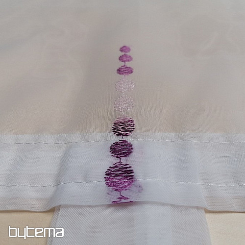 Tenda ricamata per una vetrata - perline viola