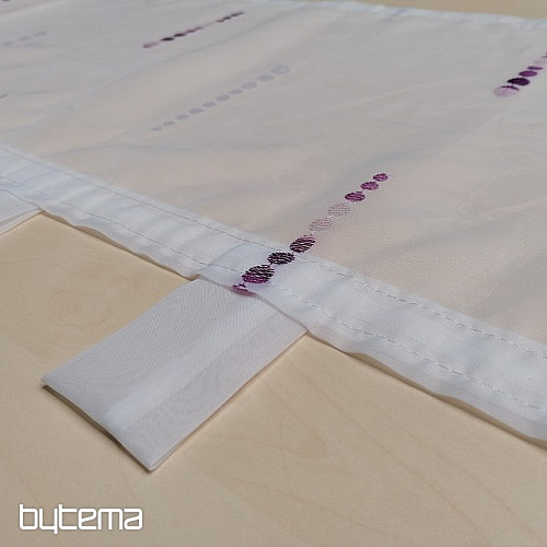Tenda ricamata per una vetrata - perline viola