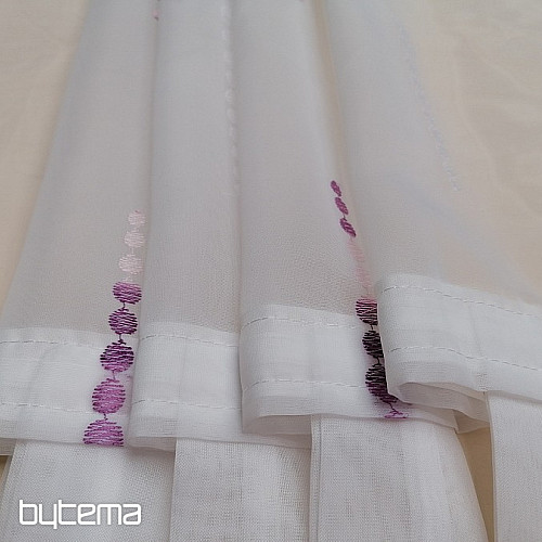 Tenda ricamata per una vetrata - perline viola