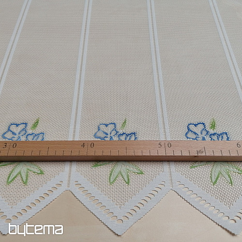 Tenda jacquard DD 875 Fiori blu
