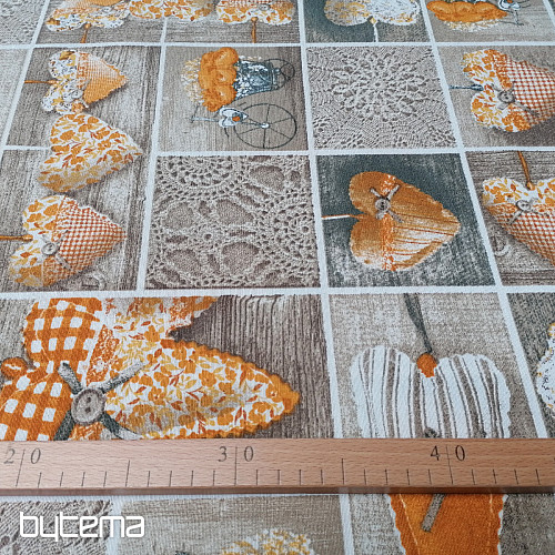 Tessuto decorativo CUORE DI LIDIA giallo