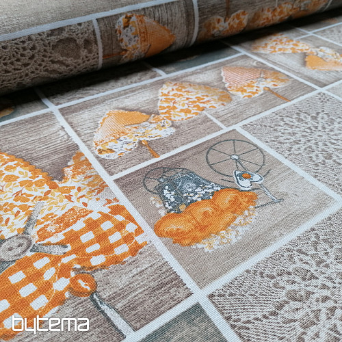 Tessuto decorativo CUORE DI LIDIA giallo
