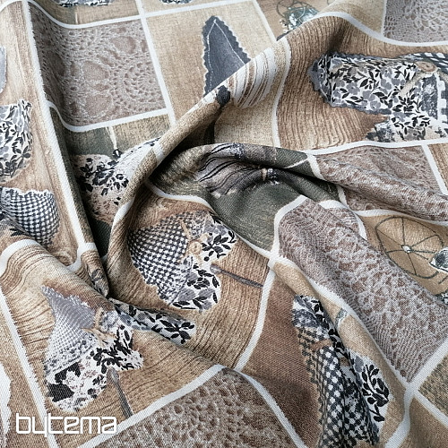 Tessuto decorativo SRDÍČKA LIDIA grigio