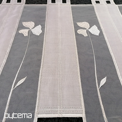 Tenda in vetro colorato - voile con ricamo crema 208