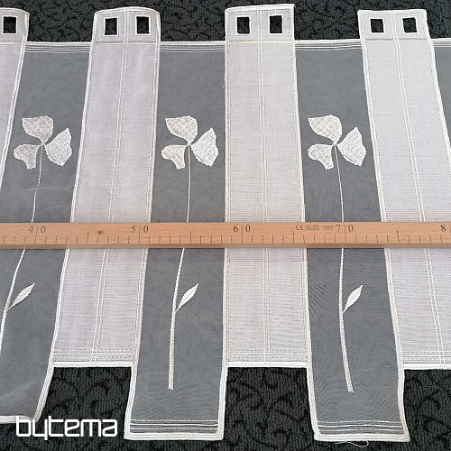 Tenda in vetro colorato - voile con ricamo crema 208