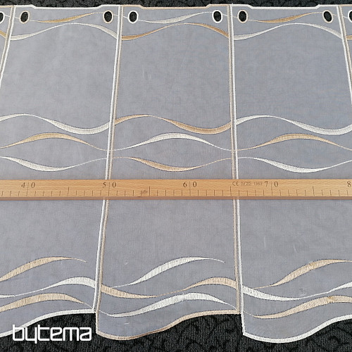 Tenda in vetro colorato - velo di strisce marrone chiaro