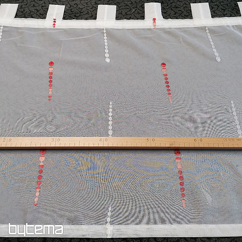 Tenda in vetro colorato - ricamata con perline rosse