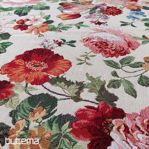 Tessuto arazzo CREMA ROSA