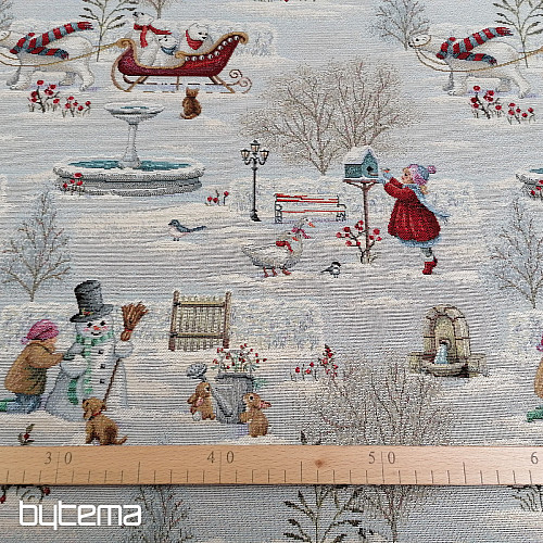 Tessuto arazzo BAMBINI IN INVERNO