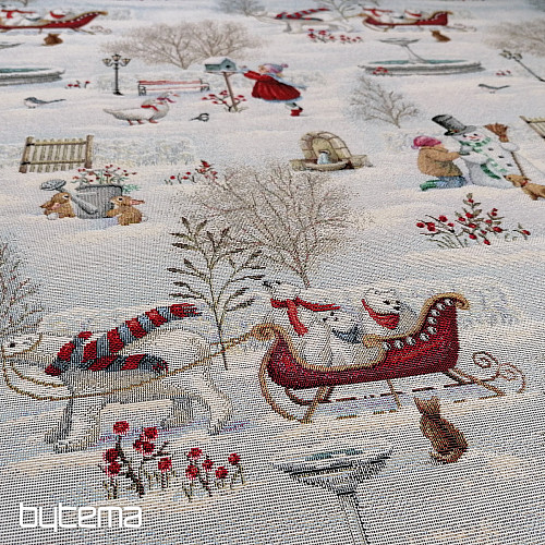 Tessuto arazzo BAMBINI IN INVERNO