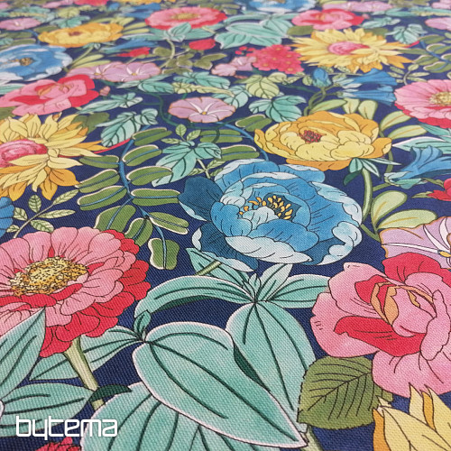 Tessuto decorativo FIORI D&#39;ESTATE - BLU