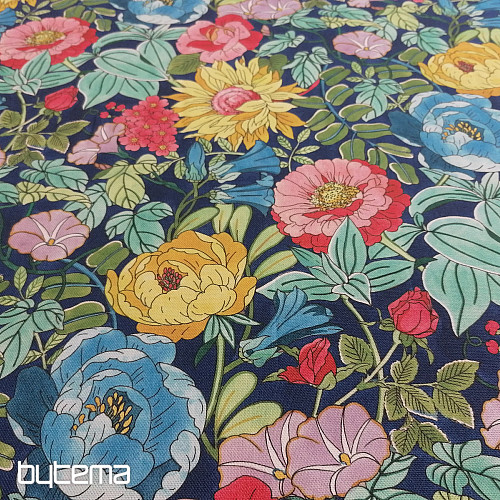 Tessuto decorativo FIORI D&#39;ESTATE - BLU
