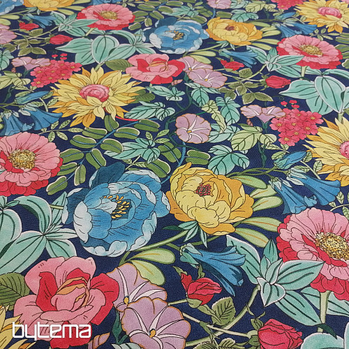 Tessuto decorativo FIORI D&#39;ESTATE - BLU