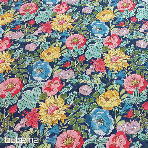 Tessuto decorativo FIORI D&#39;ESTATE - BLU