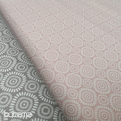 Tessuto Geo Sun in cotone grigio-beige
