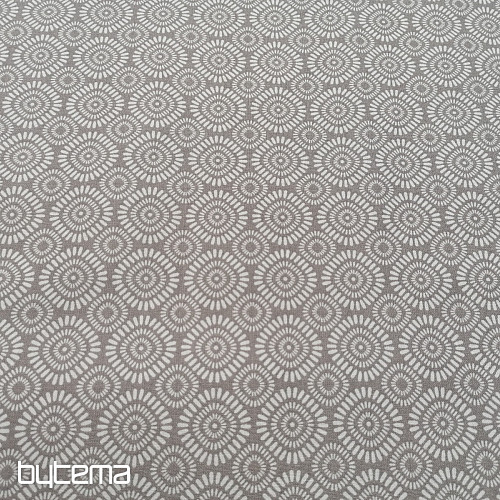 Tessuto Geo Sun in cotone grigio-beige