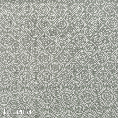 Tessuto geo di cotone verde sole