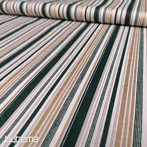 Tessuto di cotone rigato natalizio verde