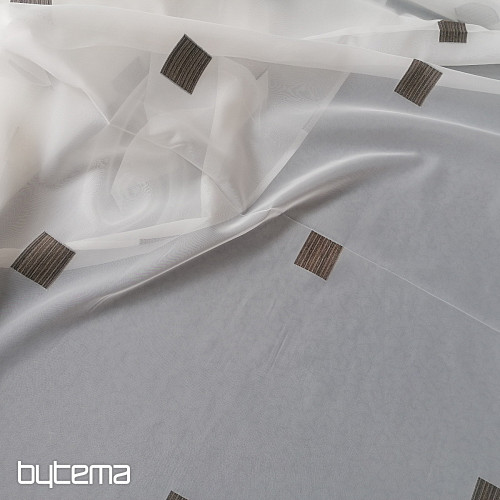 Tenda in voile a quadretti marroni