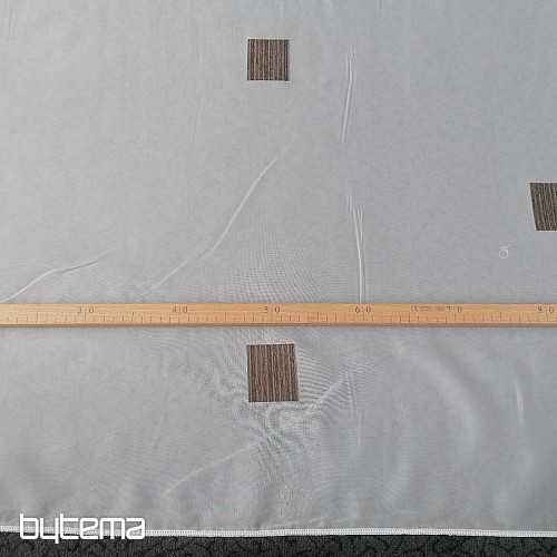 Tenda in voile a quadretti marroni