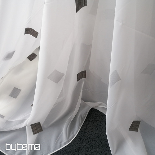 Tenda in voile a quadretti marroni