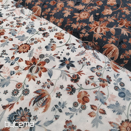 Tessuto di cotone VARANASI KALAMKARI bianco