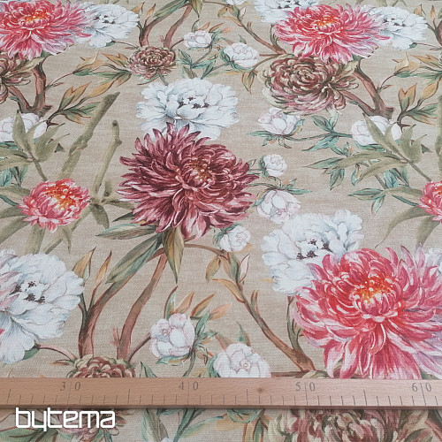 Tessuto decorativo FIORE DI PECHINO GRANDE BEIGE
