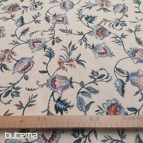 Tessuto decorativo PICCOLO FIORE BLU