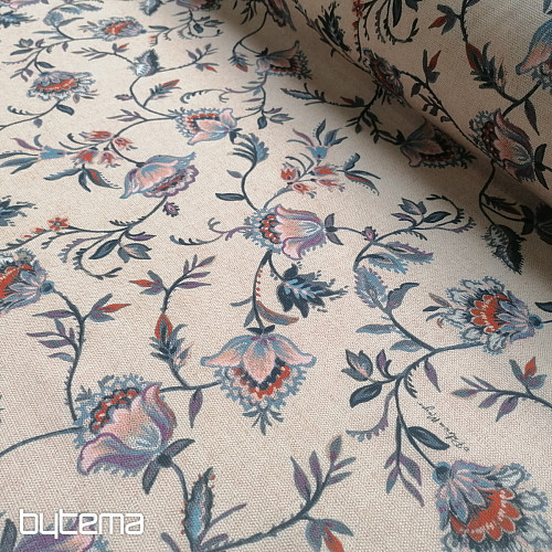 Tessuto decorativo PICCOLO FIORE BLU