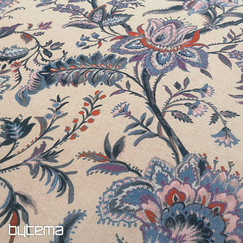 Tessuto decorativo GRANDE FIORE BLU