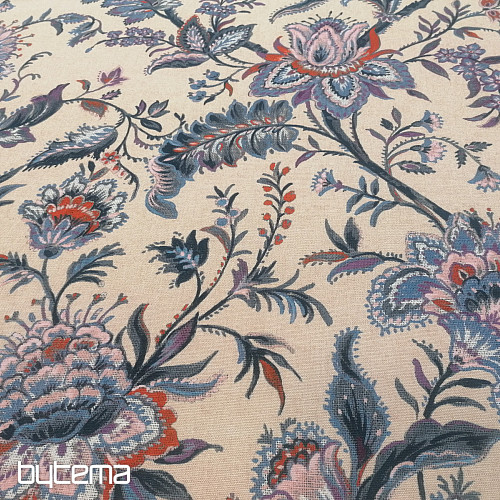 Tessuto decorativo GRANDE FIORE BLU