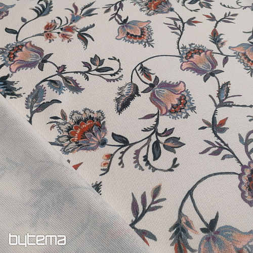 Tessuto decorativo VARANASI-C fiore piccolo bianco