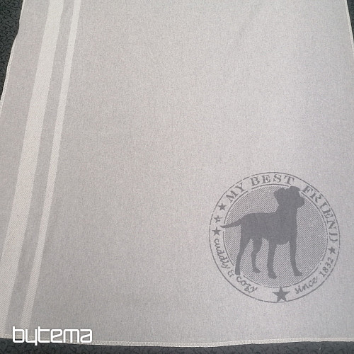 Coperta in cotone DF per cani BEST FRIEND st. grigio