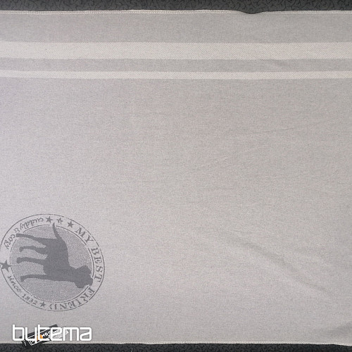 Coperta in cotone DF per cani BEST FRIEND st. grigio