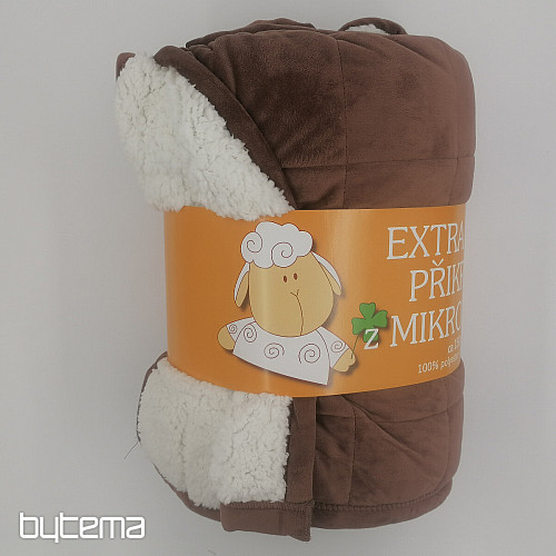 Coperta in microfibra EXTRA SOFT cucitura PECORA MARRONE