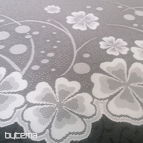 Tenda jacquard A39000 fiori bianchi