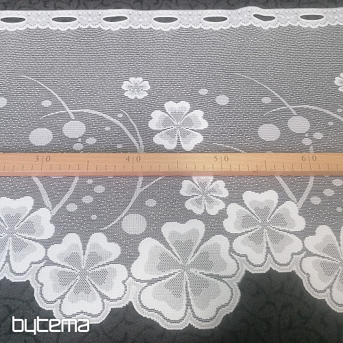Tenda jacquard A39000 fiori bianchi
