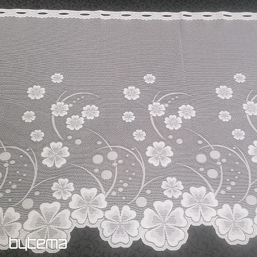 Tenda jacquard A39000 fiori bianchi